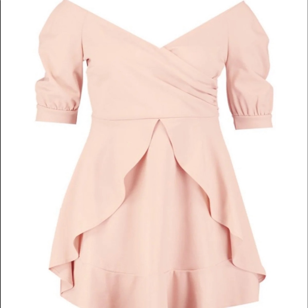 Boohoo Plus Ruffles Detail Skater Dress